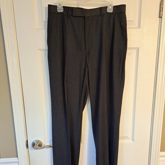 Public Notices Black Pinstripe Dress Pants - Picture 2 of 8